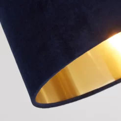 House Beautiful Samet Velvet Drum Shade - Navy - 30cm 7 House Beautiful Samet Velvet Drum Shade - Navy - 30cm -Lighting Promotion Store 12882907 8324867934828841