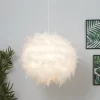 Hattie Feather Non-elec Light Shade - White -Lighting Promotion Store 12886897 1325049847526211