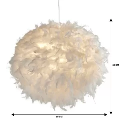 Hattie Feather Non-elec Light Shade - White -Lighting Promotion Store 12886897 3354936822373004
