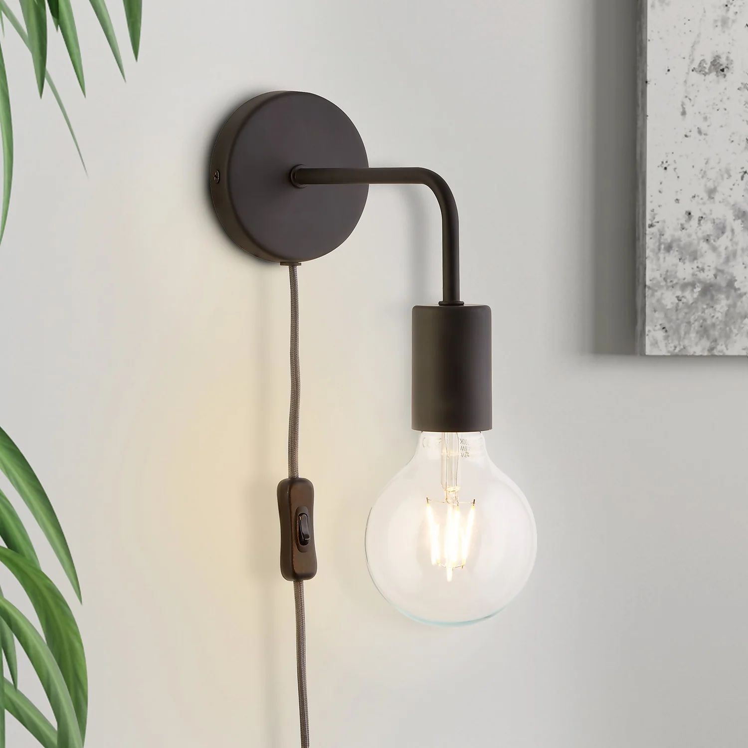 Jay Plug In Wall Light - Charcoal 9 Jay Plug In Wall Light - Charcoal - Image 7