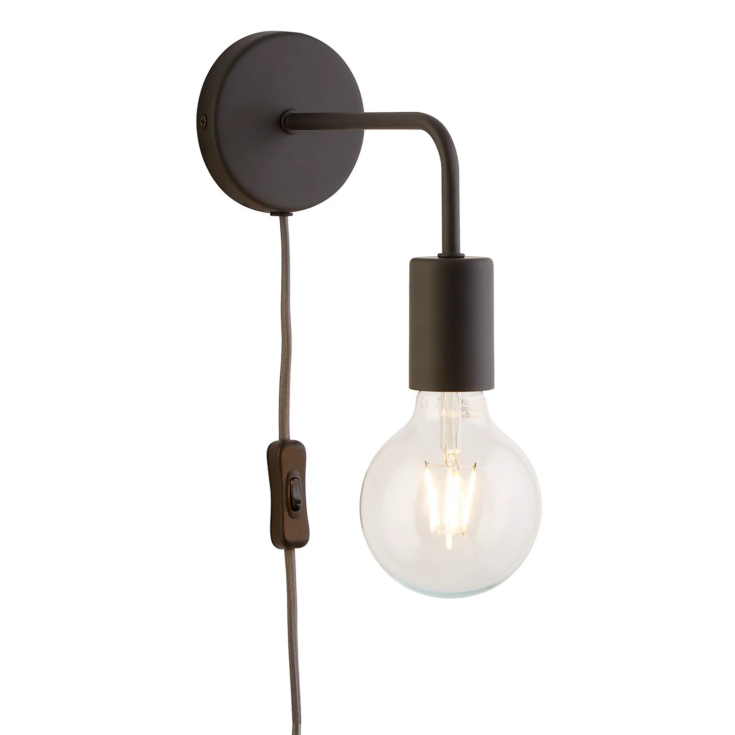 Jay Plug In Wall Light - Charcoal 4 Jay Plug In Wall Light - Charcoal - Image 2