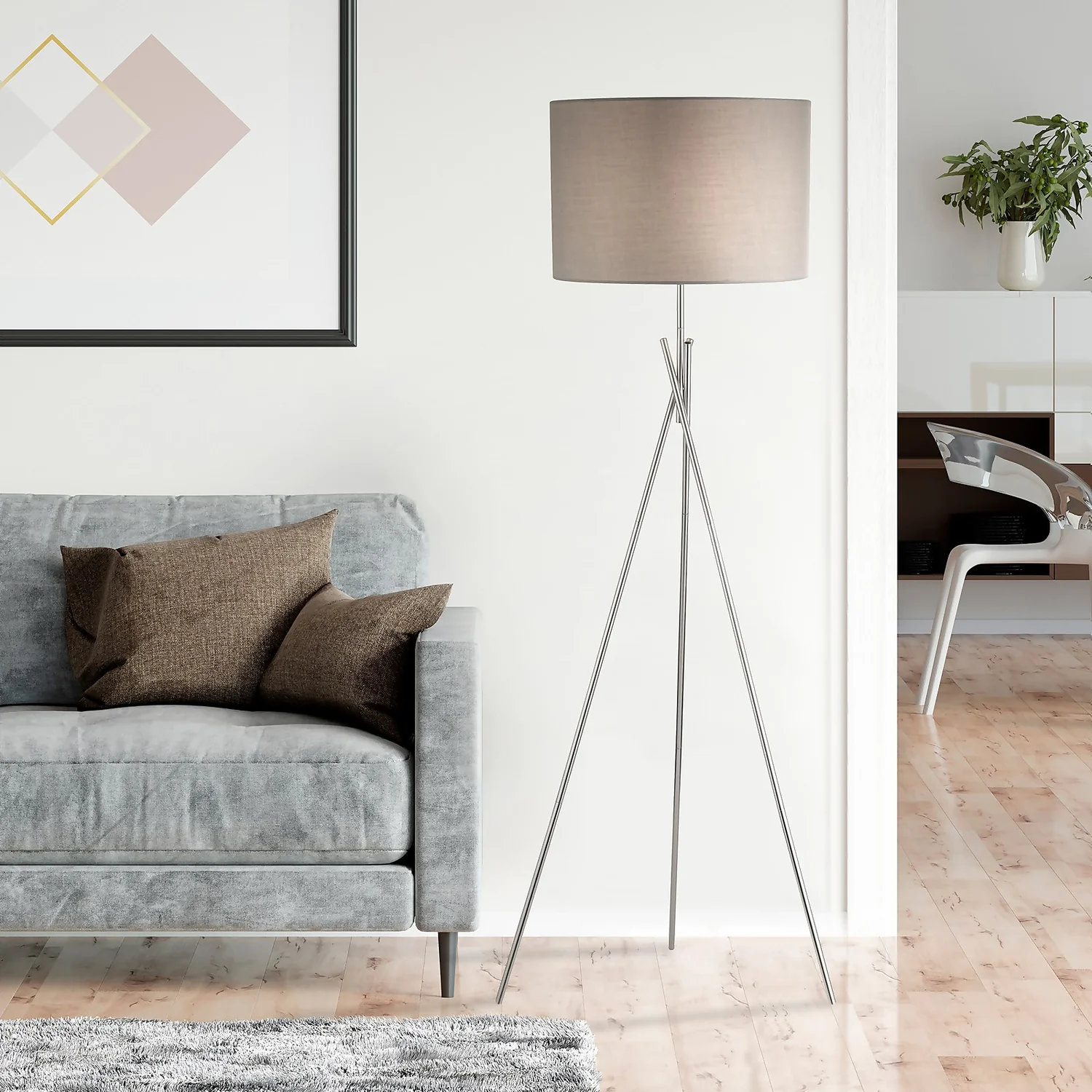 Bella Tripod Floor Lamp - Grey 9 Bella Tripod Floor Lamp - Grey - Image 7