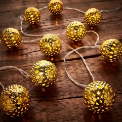 10 Gold Lantern String Christmas Tree Lights - Battery Operated -Lighting Promotion Store 12939835 1594884307625592