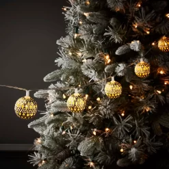 10 Gold Lantern String Christmas Tree Lights - Battery Operated