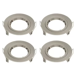 GU10 Fixed Downlight 4 Pack - Brushed Nickel