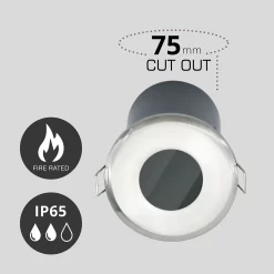 Fixed Fire Rated IP65 Pack 3 Downlights - Brushed Nickel -Lighting Promotion Store 13031823 1764860685052928