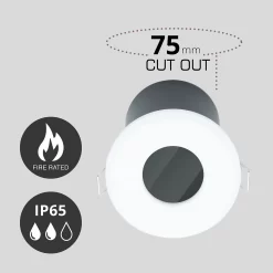 Fixed Fire Rated IP65 Pack 3 Downlights - White Finish -Lighting Promotion Store 13031826 2684860685015614