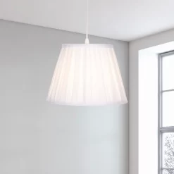 Raye White Pleated Taper Silk Shade - 30cm