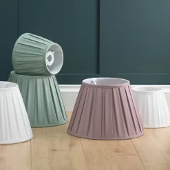 Raye Duck Egg Pleated Taper Silk Shade - 30cm -Lighting Promotion Store 13139401 1564944148208073