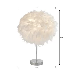 Hattie Feather Table Lamp - White -Lighting Promotion Store 13157965 9674936822263927