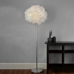 Hattie Feather Floor Lamp - White -Lighting Promotion Store 13157970 9684958397061995