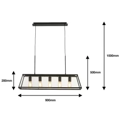 Bellevue 5 Light Industrial Pendant - Black -Lighting Promotion Store 13157971 8975009385339690