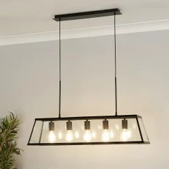 Bellevue 5 Light Industrial Pendant - Black