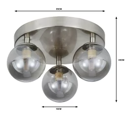 Orb 3 Light Flush Pendant - Nickel Smoke -Lighting Promotion Store 13208301 4844909895072691