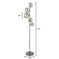 Orb II 5 Light Floor Lamp - Black Chrome Smoke -Lighting Promotion Store 13208304 3234909895124810