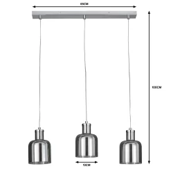 Jinx 3 Light Diner Pendant - Smoked Glass -Lighting Promotion Store 13208311 1304909895171943