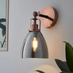 Decan Wall Light - Smoke & Copper