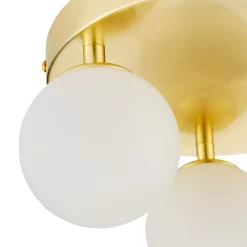 Orb 3 Light Flush Pendant - Brass & Opal -Lighting Promotion Store 13208330 1984896913623825