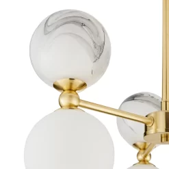 House Beautiful Delta 3 Light Marble Pendant - Brass & Opal -Lighting Promotion Store 13208336 1634927241741295