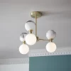 House Beautiful Delta 3 Light Marble Pendant - Brass & Opal -Lighting Promotion Store 13208336 5354927241699904
