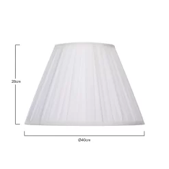 Raye White Pleated Taper Silk Shade - 40cm 12 Raye White Pleated Taper Silk Shade - 40cm -Lighting Promotion Store 13222468 1174901095680090
