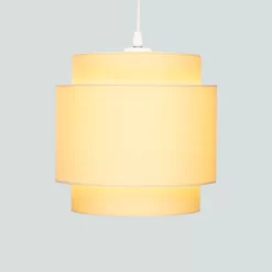 Finn Tier Drum Lemon Linen Shade - 25cm -Lighting Promotion Store 13222470 1064901095631133