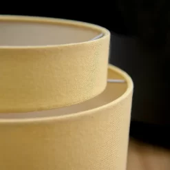 Finn Tier Drum Lemon Linen Shade - 25cm -Lighting Promotion Store 13222470 1154944148390866