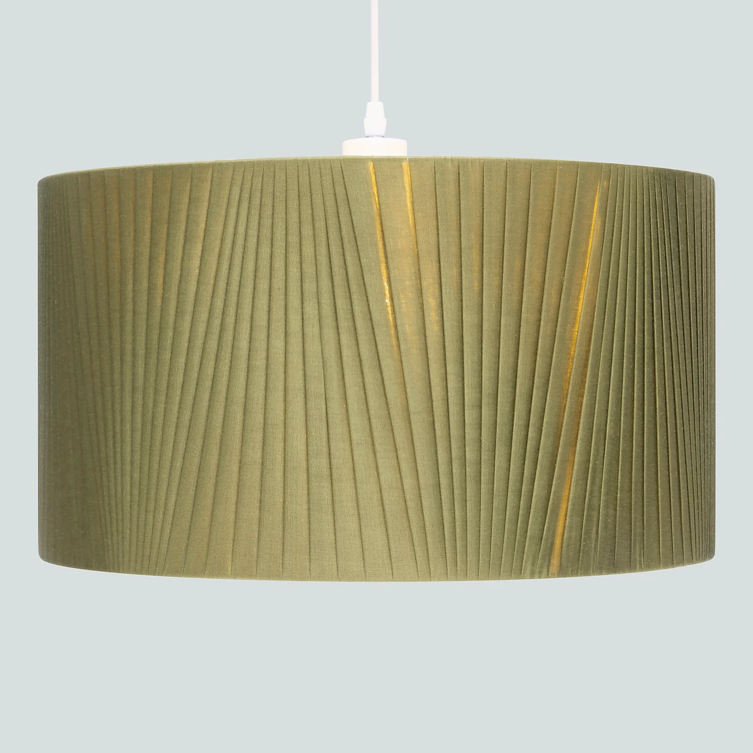 Raye Olive Drum Pleated Silk Shade - 45cm 5 Raye Olive Drum Pleated Silk Shade - 45cm - Image 3