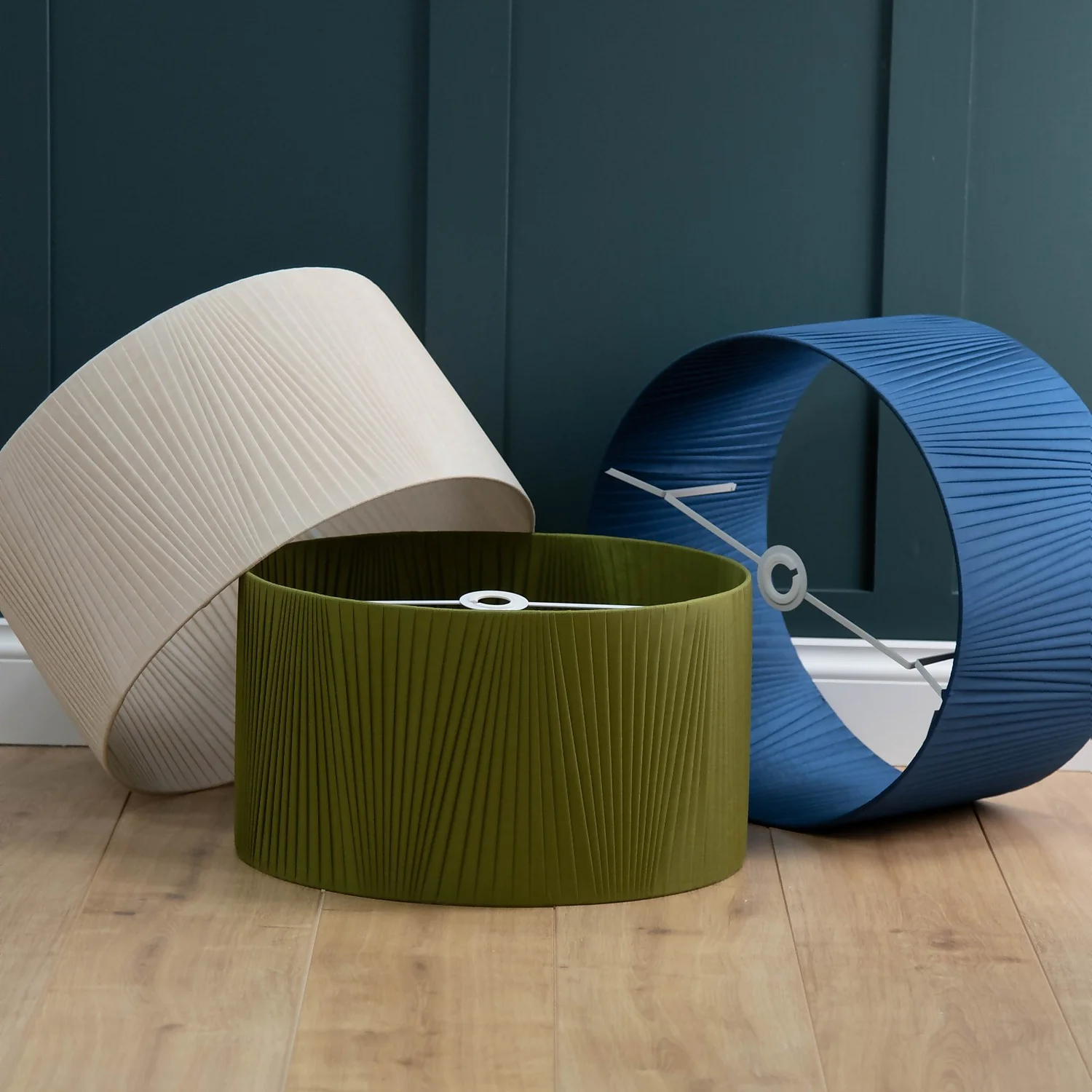 Raye Peacock Drum Pleated Silk Shade - 45cm 10 Raye Peacock Drum Pleated Silk Shade - 45cm - Image 8