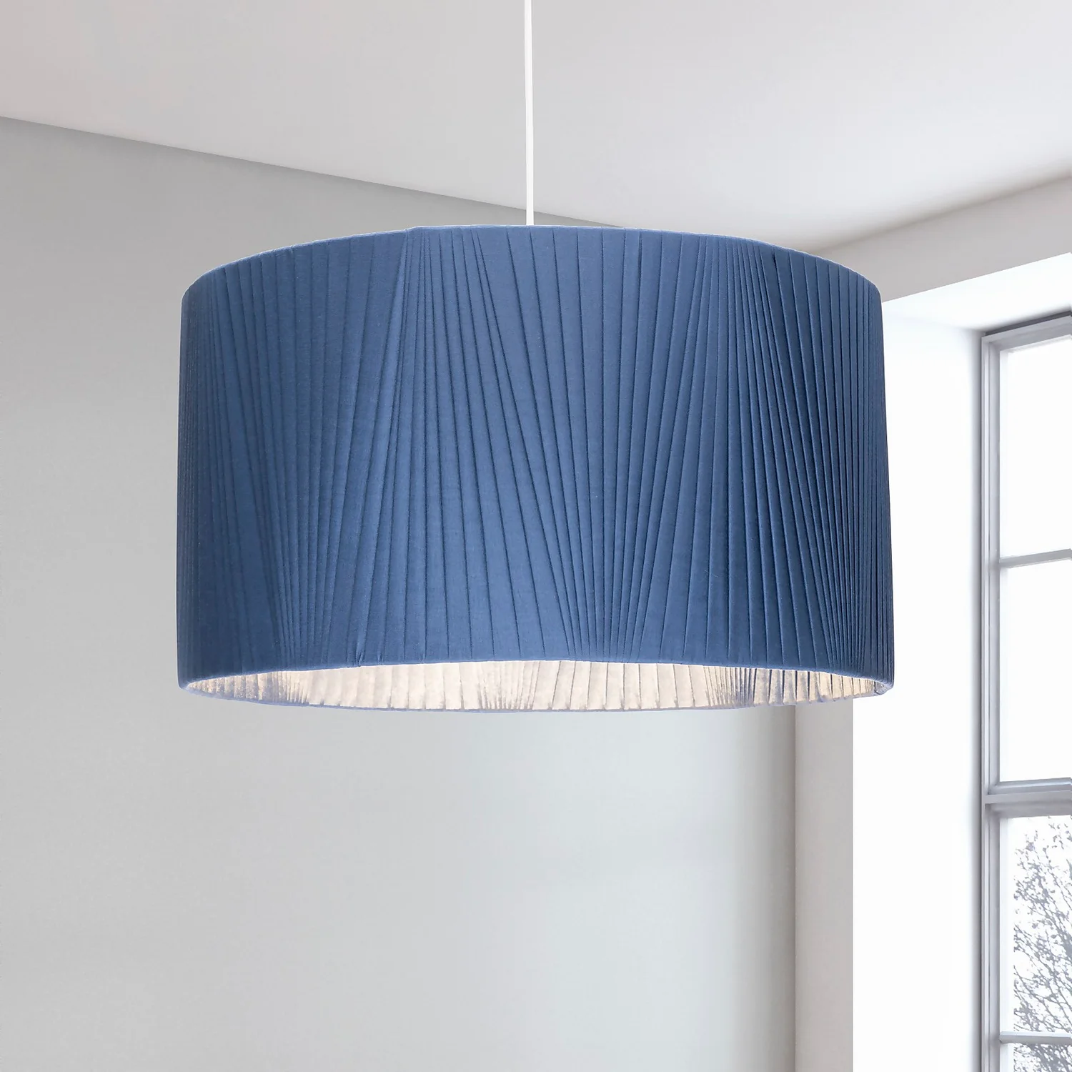 Raye Peacock Drum Pleated Silk Shade - 45cm 3 Raye Peacock Drum Pleated Silk Shade - 45cm