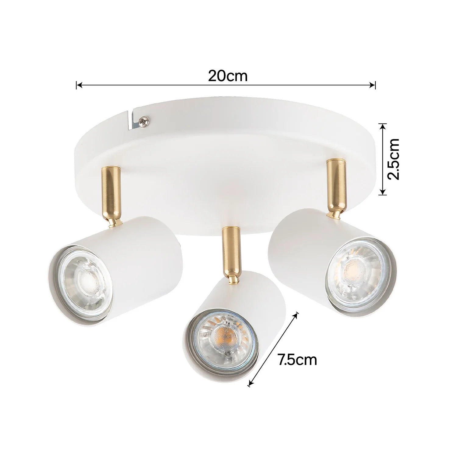 Thorpe 3 Lamp Spotlight Plate - White 6 Thorpe 3 Lamp Spotlight Plate - White - Image 4