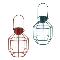 House Beautiful Firefly Solar Powered Caged Lantern