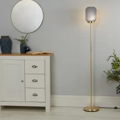 Pearl Frosted Floor Lamp - Navy