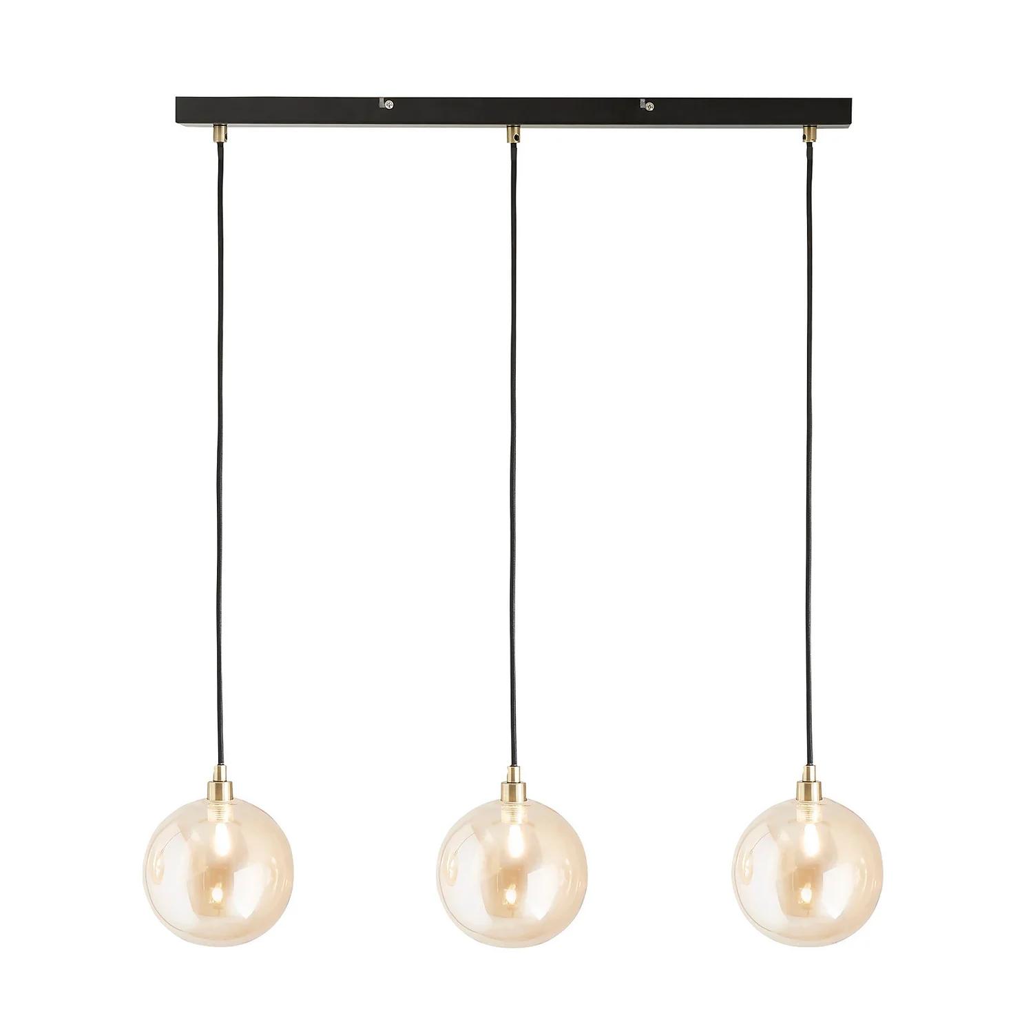 Shoreditch Three Light Diner Bar Light - Champagne & Brass 4 Shoreditch Three Light Diner Bar Light - Champagne & Brass - Image 2