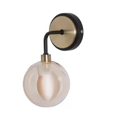 Shoreditch Glass Wall Light - Champagne & Brass -Lighting Promotion Store 13453787 1354915324441158