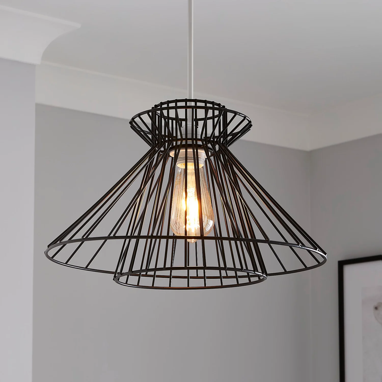 Dalston Wire Easy Fit Light Shade - Black 2 Dalston Wire Easy Fit Light Shade - Black