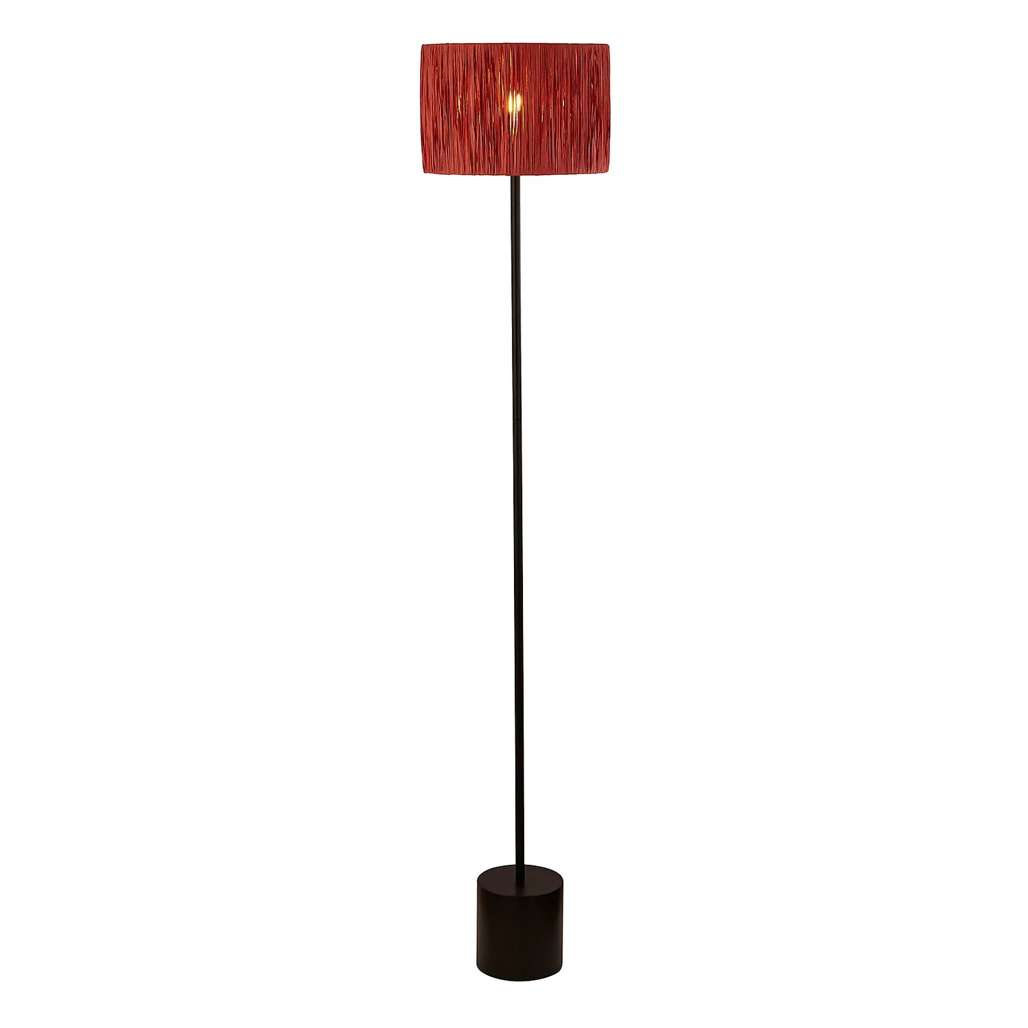 Raffia Floor Lamp - Pink & Black 4 Raffia Floor Lamp - Pink & Black - Image 2