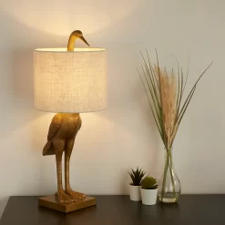 Crane Table Lamp - Gold & Oatmeal -Lighting Promotion Store 13528282 2104956834390072