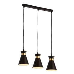 Balham 3 Light Diner Bar Light - Black & Brass -Lighting Promotion Store 13528465 7985042091908388