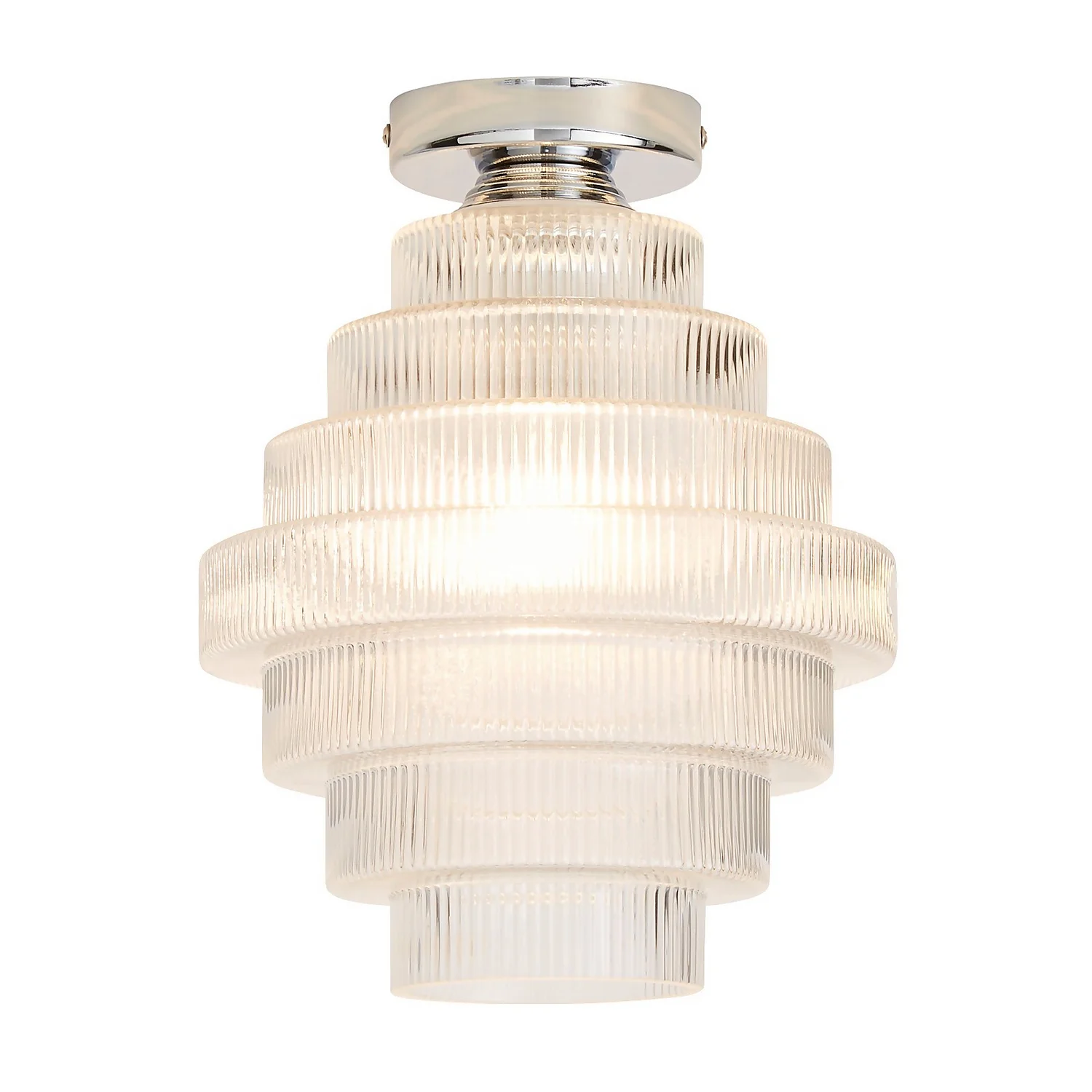 Monet Tiered Glass Flush Ceiling Light 4 Monet Tiered Glass Flush Ceiling Light - Image 2