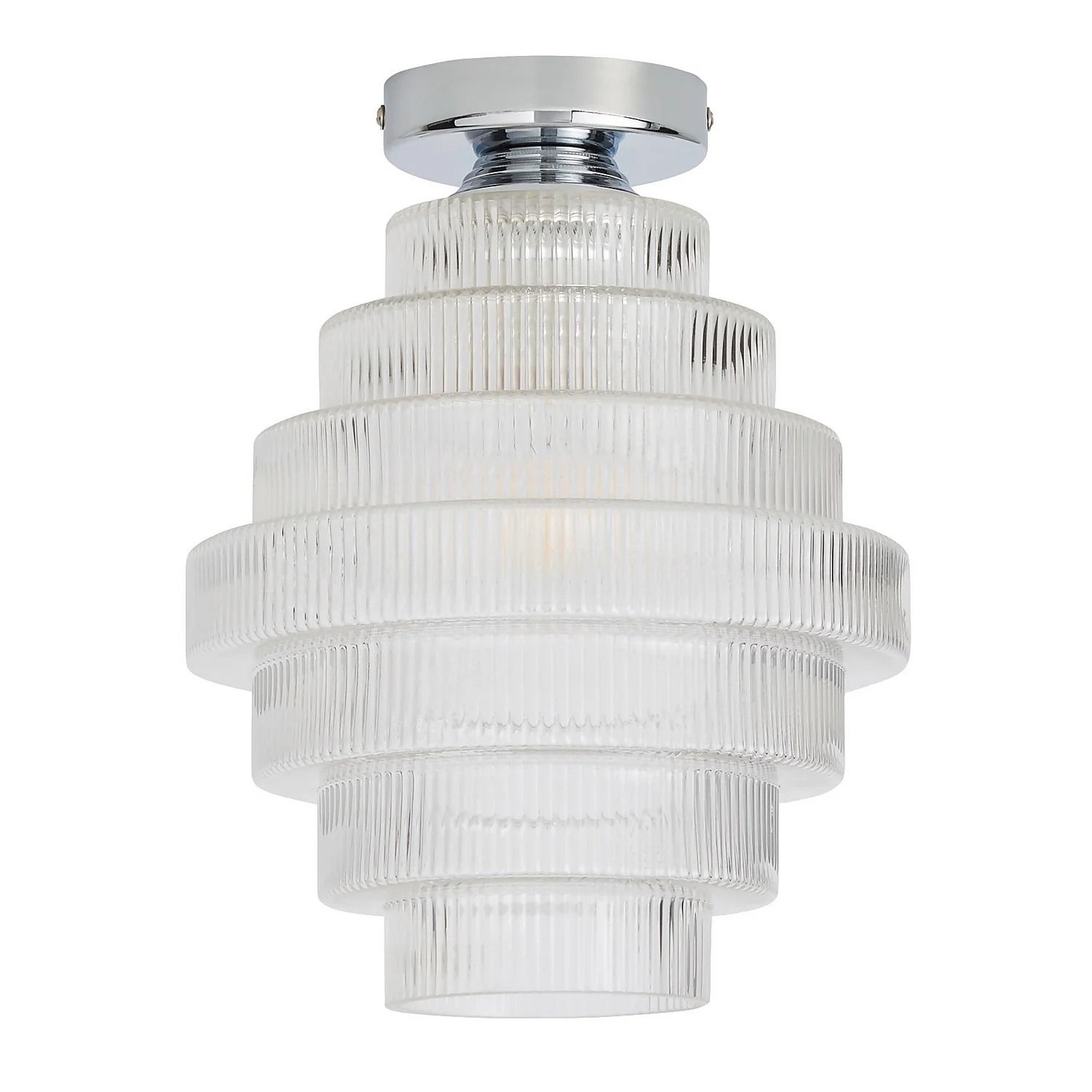 Monet Tiered Glass Flush Ceiling Light 5 Monet Tiered Glass Flush Ceiling Light - Image 3