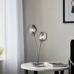 Marple Table Lamp - Chrome & Smoke