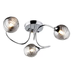Marple 3 Light Semi Flush Ceiling Light - Chrome & Smoke -Lighting Promotion Store 13645383 1824956789624750