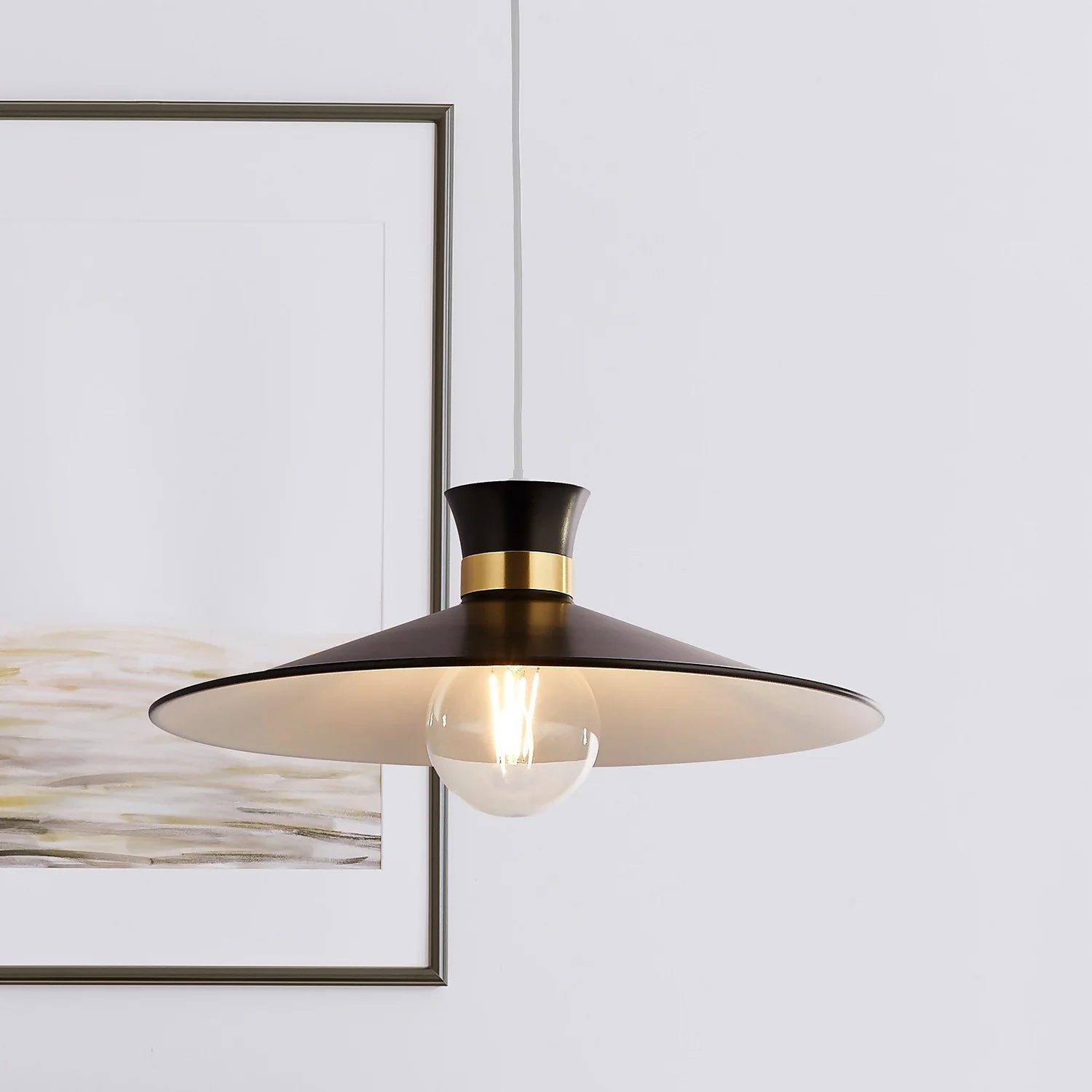 Balham Easy Fit Lamp Shade - Black & Brass 3 Balham Easy Fit Lamp Shade - Black & Brass