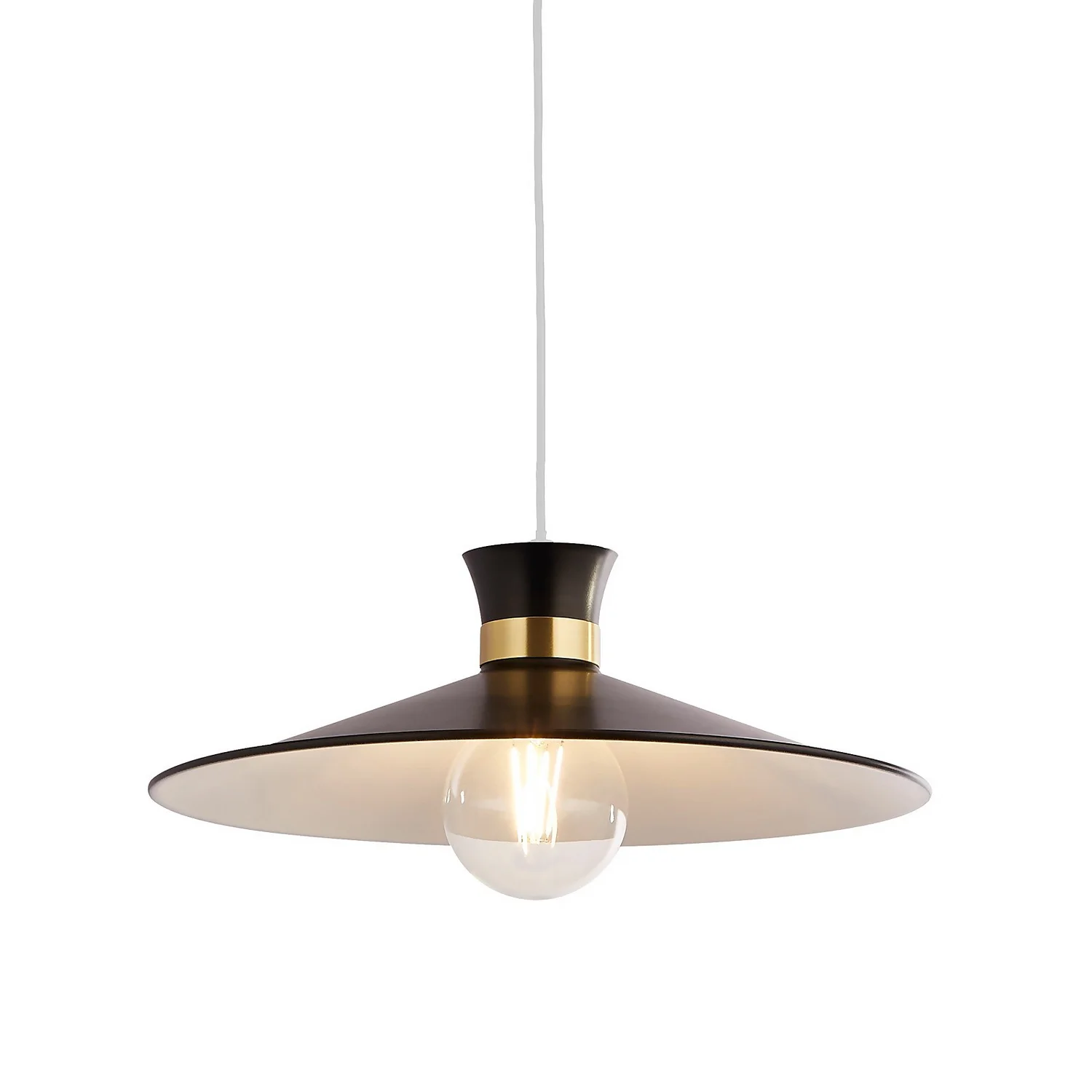 Balham Easy Fit Lamp Shade - Black & Brass 4 Balham Easy Fit Lamp Shade - Black & Brass - Image 2