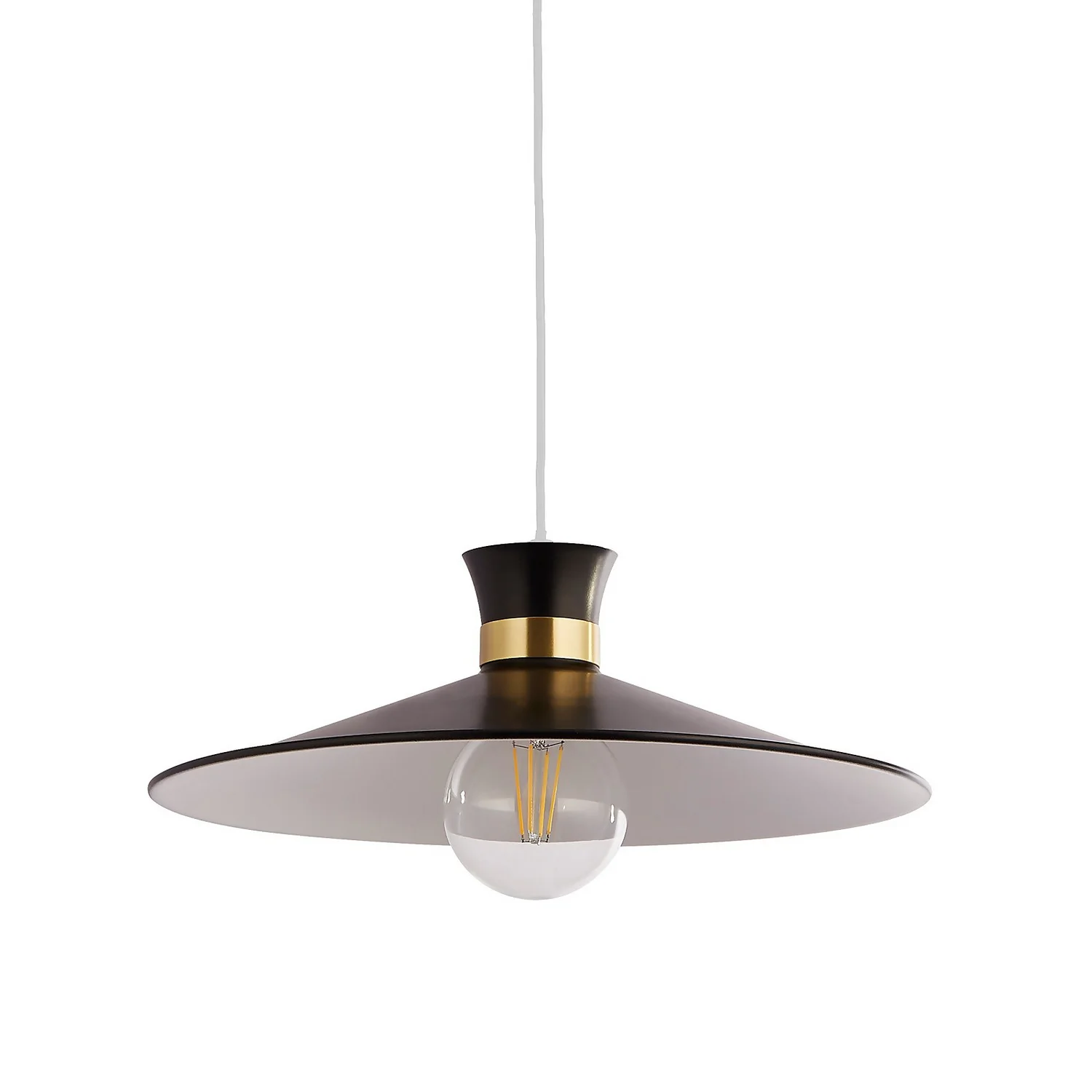 Balham Easy Fit Lamp Shade - Black & Brass 5 Balham Easy Fit Lamp Shade - Black & Brass - Image 3