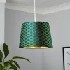 Mia Velvet 30cm Patterned Lamp Shade - Emerald -Lighting Promotion Store 13751364 7444969499012115