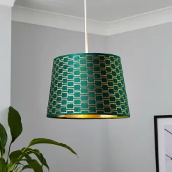 Mia Velvet 30cm Patterned Lamp Shade - Emerald