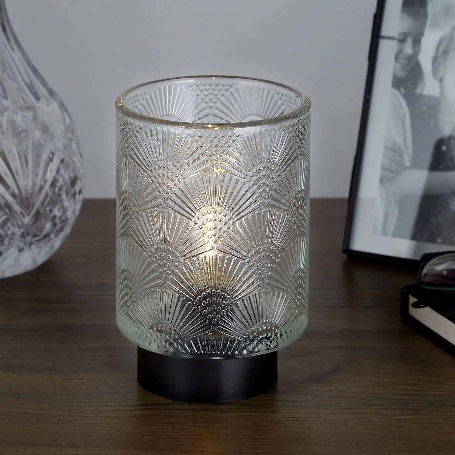 Olivia Battery Powered Table Lamp - Clear 3 Olivia Battery Powered Table Lamp - Clear