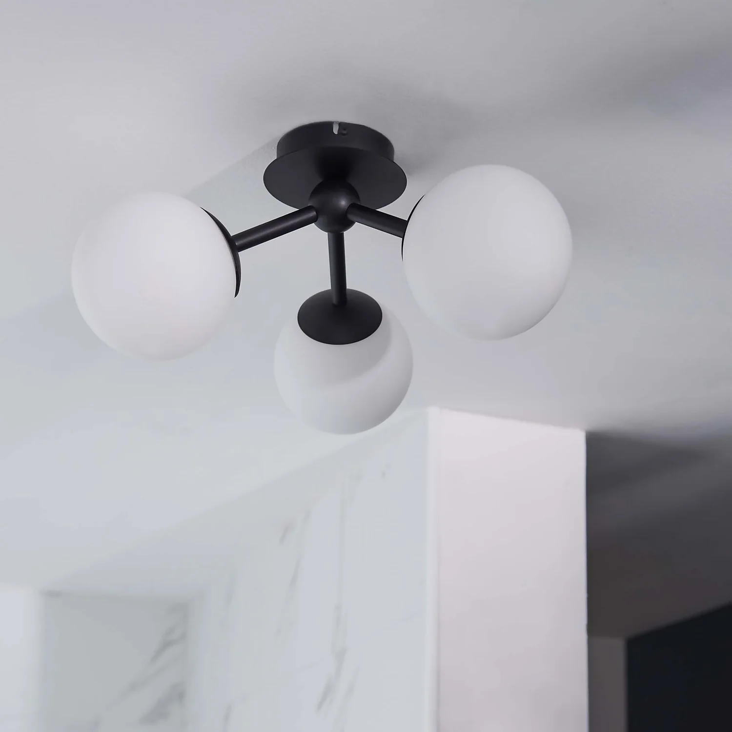 Pulsa Bathroom Semi Flush Light - 3lt Black 5 Pulsa Bathroom Semi Flush Light - 3lt Black - Image 3